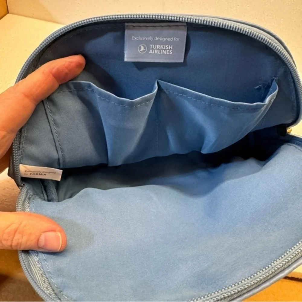 Salvatore Ferragamo‎ 💄 Parfums Turkish Makeup/Toiletry/ Amenity Bag- Blue NWOT